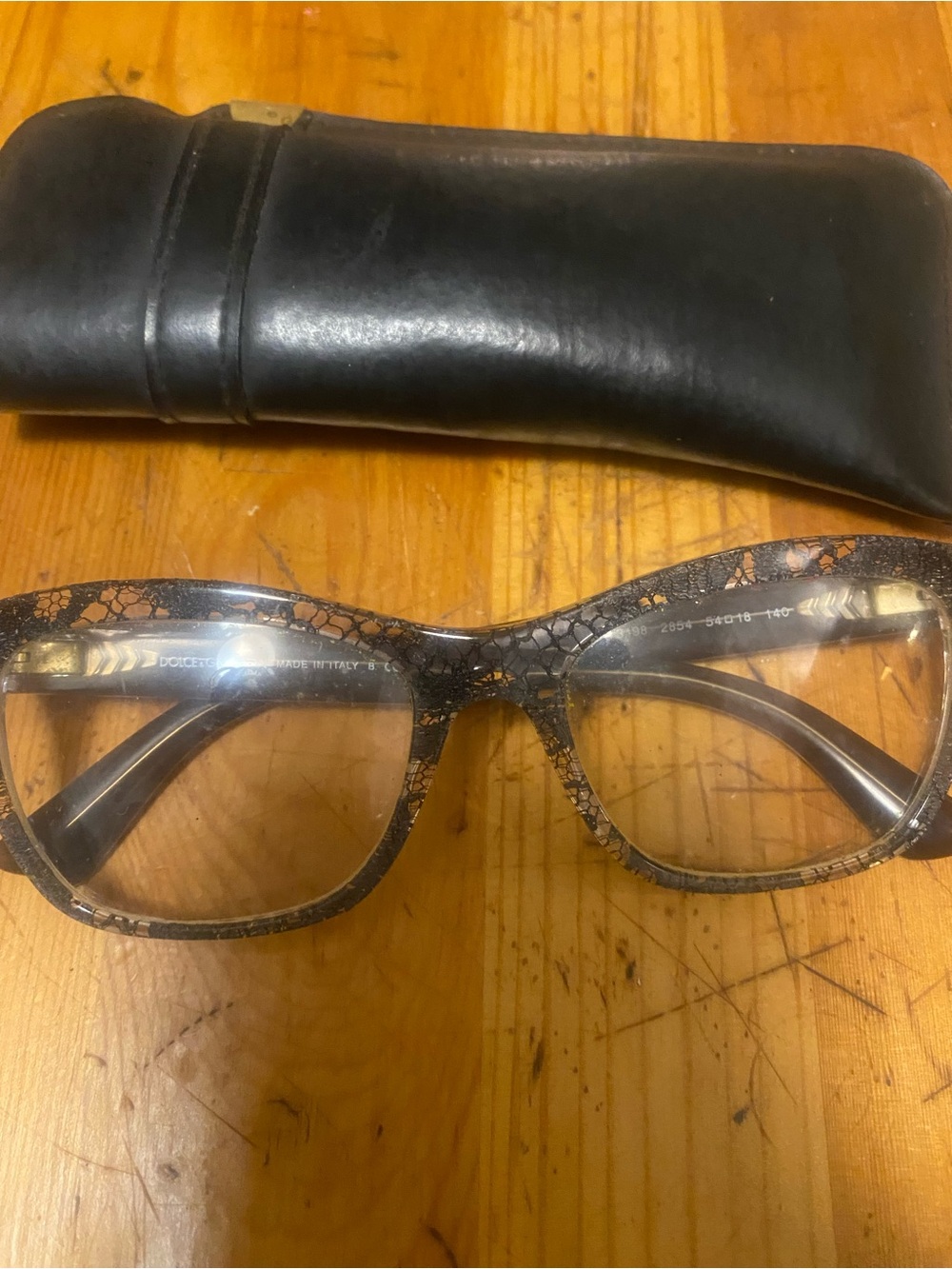 Unisex real Dolce & Gabbana Tortoiseshell Full-Rim Women's or men’s Glasses